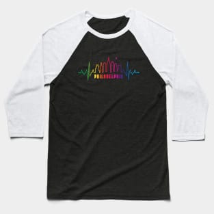 Philadelphia Philly Philly Pride City Skyline EKG Heartbeat Baseball T-Shirt